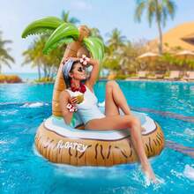 Summer Giant Water Supplies Vacation Party Adult Pool Party Oversized Inflatable Floating Row Coconut Tree Swimming Ring Water Lounge Chair - Multicolor - View 1