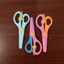 Plastic Safety Scissors, Craft Scissors For Student Handwork, Mini Plastic Scissors (Random Colors), Beginner Scissors, DIY Art Tools, Children Art And Craft Tools, Office Supplies, 1pc/2pcs/3pcs/6pcs,Back To School