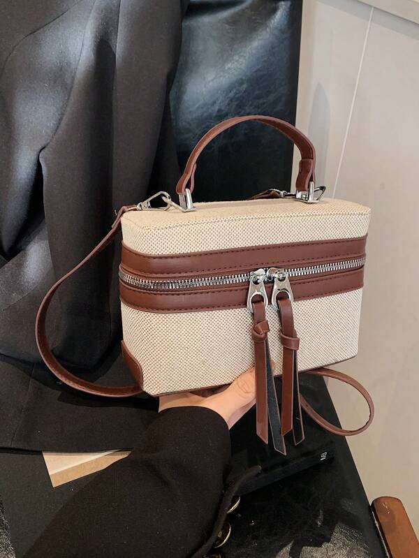 Mini Square Box Bag, Handbag, Shoulder Bag, Crossbody Bag, Suitable For Banquet, Office Lady, Middle School, High School, College