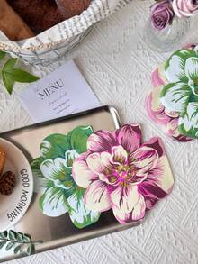 20pcs/Set Paper Disposable Napkin, Floral Pattern Paper Dinner Napkin For Party Back To School Valentine Day - Multicolor - View 2