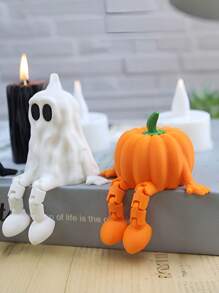 Mini fantôme noir/blanc, figurine de chorale de fantômes, modèle de scène d'Halloween mini-citrouille homme, décoration de maison, blague, petit cadeau en résine amusant