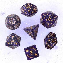 Easytoday 7pcs/Set New Star Carving Dice Set, Acrylic D4 D6 D8 D10 D20 Polyhedral Dice With 8 Colors, High Quality For Tabletop Games - Multicolor - View 7