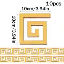 10/20pcs Self-Adhesive Mirror Wall Stickers, Size 10x10cm, 3D Geometric Acrylic Mirror Stickers, DIY Removable Mirror Decals, Shatter-Proof, Perfect For Home Decoration In Living Room, Bedroom, Kitchen, Cabinet Edges, Windows, Wall Skirting, Ceiling, And Cornice