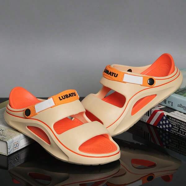 Sandales pour hommes, sandales d'été extérieures antidérapantes à fond doux avec hauteur augmentée, tongs de plage de style coréen