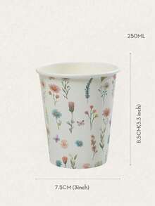 10/25/50, 9-Ounce Paper Cups, Fresh Floral Theme, Disposable Bathroom Cups, Mouthwash Cups, Paper Sample Cups, Disposable Drinking Cups, Party, Home And Office Paper Cups, Reception Guests, Friends, Disposable Espresso Cups, Water, Juice, Candy And Snack Cups, New Mom Bath, New Year Gifts, Suitable For Various Holidays - Multicolor - View 15