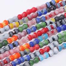 6x11mm 30pcs/Strand Multi-Color Peanut Shaped Glass Beads, Smooth Glazed Beads, Suitable For Making Bracelets, Necklaces, DIY Jewelry Crafts Decoration