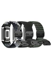 chinbersky 3 Packs Rainbow Color Braided Band With Magnetic Quick Release Buckle Compatible With Fitbit Charge 5 Charge 6 Bands For Women/Fitbit Charge 5 Bands, Elastic Nylon Fabric Sport Smartwatch Band For Fitbit Charge 6/Charge 5 For Women Men, For Pride Day - Fitbit Charge 5/6 - View 9