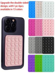 1pc Silicone Sucker Mobile Phone Sucker Square 24-Piece Sucker Mobile Phone Bracket The Sucker Is Waterproof, Rust-Proof And Not Easy To Fall - Multicolor - View 13