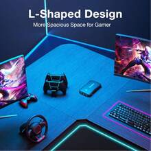 L Shaped Gaming Desk Corner Computer Desk, Home Office Desks Writing Workstation With Large Monitor Stand, Easy To Assemble (Black,51 Inch)