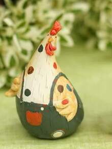1pc Resin Creative Easter Chicken Figurine, Home Decor, Holiday Decoration, Living Room, Bedroom, Study, TV Cabinet, Dining Table Ornament Gifts Birthday Graduation - Multicolor - View 13