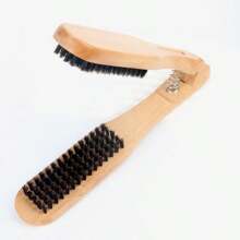 1pc Wooden V-Shaped Hair Straightening Comb, Boar Bristle Smooth Hair Styling Board Brush, Suitable For All Hair Types To Control Frizz And Curl