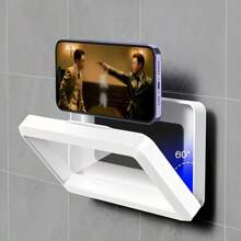 Bathroom Waterproof And Anti Fog Phone Box, No Drilling Wall Mounted Phone Holder, Drama Tracker, Rotatable Kitchen Waterproof Box Back To School