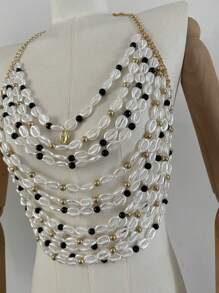 1 pezzo Catena per il corpo a tema conchiglie da vacanza - Collana a cavigliera stile boho con perle regolabili