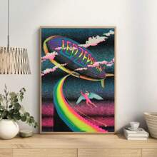 1 pièce Affiche murale d'art de l'album de la célèbre groupe de rock. Cadeau de pendaison de crémaillère ou d'anniversaire. Décoration murale vintage, canevas murale, pour chambre, bureau, salon, café, bar, décoration de maison et de dortoir. Cadre en option