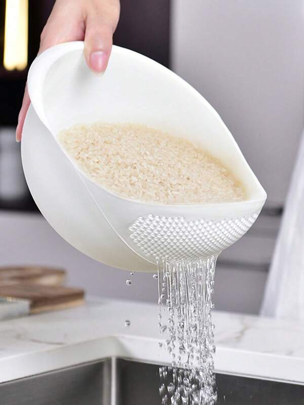 1pc Kitchen Rice Washer Strainer Colander Plastic Rice Washing Bowl Vegetable Fruit Drain Basket