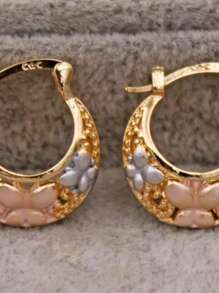 Pendientes aro con forma de cesta, delicados y gruesos, joyería bañada en cobre de 14K con un diseño de mariposa encantador, pendientes de fiesta para mujeres