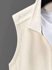 女士抓绒背心，户外毛绒羊羔绒领无袖外套，秋冬季 - 白色 - 查看 4