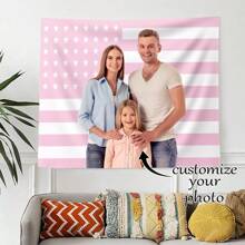 1 Stück personalisierbar individualisierter Wandteppich mit Fotos und Text, für Geburtstag, Hochzeit, Halloween, Weihnachten, Party, Vater-/Muttertag, Wohndekoration, Schlafzimmer-Ästhetik