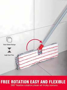 LIAO طقم مسح المايكروفايبر، مسح مسطح ذو وجهين بقطعتي وسادة مسح قابلة لإعادة الاستخدام، مسح أرضيات الخشب الصلب، مسح مسطح لتنظيف أرضيات الخشب اللامينيت والسيراميك والرخام، مستلزمات تنظيف، أدوات تنظيف - متعدد الألوان - مشاهدة 6