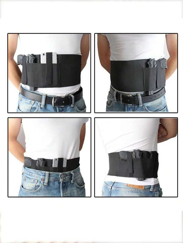 1pc Outdoor Multifunctional Tactical Invisible Waist Belt, 95cm Elastic Waistband For Universal Left And Right Concealed Holster, Magazine Pouch