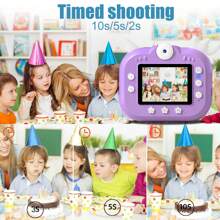 Kids Camera Instant Print, Kids Camera For Girls, 1080P HD Screen Kids Digital Camera Ideal Kids Toys Gifts For Boys & Girls 6-14 Age With 4 Rolls Print Paper& 6 Color Pens