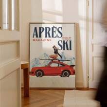 1 pezzo Copertina di rivista vintage raffigurante ragazza sugli sci in inverno, decorazione moderna per la casa e l'ufficio, perfetta per il soggiorno, la camera da letto, la cucina e altri ambienti, opzionale come regalo con cornice