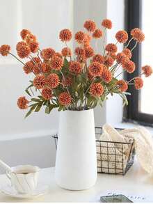 1pc 5 Flower Dandelion Artificial Flowers, Autumn Colors, Decoration For Living Room, Dining Table Floral Arrangement, Valentine's Day, Gift Gifts Birthday Graduation,Fall Decor,Autumn