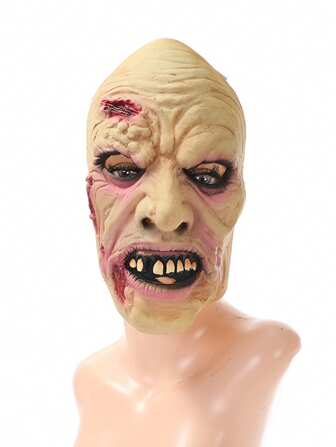 Zombie Wound Mask, Latex Zombie Haunted House Head Props For Halloween, Funny Novelty