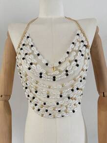 1 pezzo Catena per il corpo a tema conchiglie da vacanza - Collana a cavigliera stile boho con perle regolabili