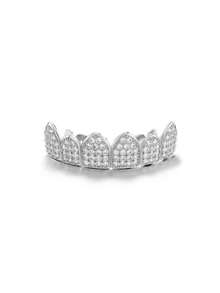 1 Set Hip Hop Rap Style Shiny Grillz Teeth Cap For Top & Bottom Grill, Suitable For Daily Wear By Men & Women - Multicolor - View 3