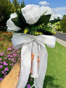 1件新娘婚禮手捧花 人造玫瑰繩柄 手持花束 婚禮儀式 週年紀念 新娘派對 婚禮派對裝飾 餐桌裝飾 - 多色 - 查看 24