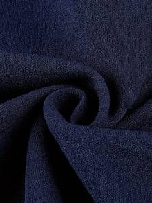 1pc Women's Elegant Solid Color Sleeveless Fitted Dress For Summer - Navy Blue - View 4