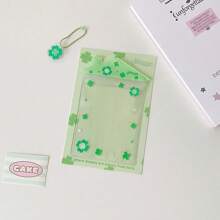 Portador de tarjeta de estudiante transparente con lazo y lindo lindo, estuche protector de tarjetas pequeño con abanico Celebrrity, regalos de vuelta a la escuela