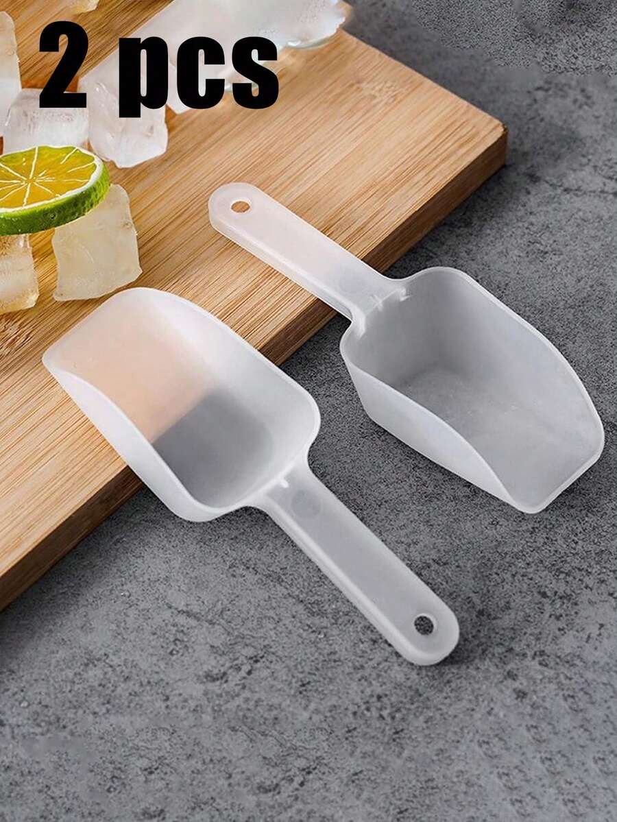 Bộ 2 Muỗng xúc đá bằng nhựa trong suốt mini - Muỗng xúc đá, kẹo, bỏng ngô, bột mì, ngũ cốc, quầy tráng miệng, muỗng xúc đồ ăn nhẹ cho tiệc, xẻng xúc đá nhỏ, vật dụng thiết yếu cho tiệc buffet - Nhiều màu - Xem 1