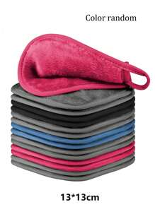 1pc/5pcs Reusable Makeup Removing Towel, Soft Microfiber Facial Cleansing Cloth With Hanging Loop, Gentle On Skin, Machine Washable, Color Random