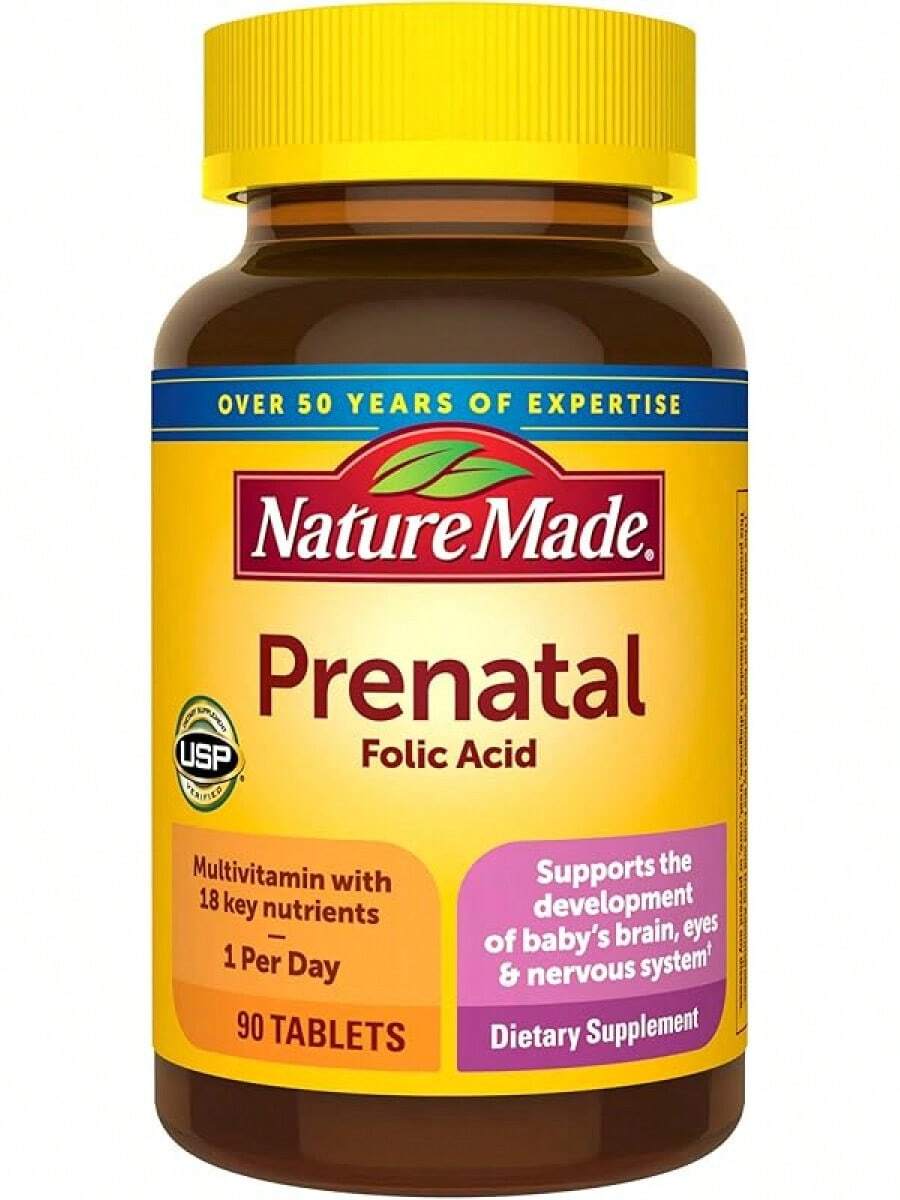 Nature Made Prenatal Multivitamin With Folic Acid, Prenatal Vitamin And Mineral Supplement For Daily Nutritional Support, 250 Tablets, 250 Day Supply - 90 chiếc (gói 1 chiếc) - Xem 1