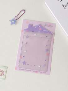 Portador de tarjeta de estudiante transparente con lazo y lindo lindo, estuche protector de tarjetas pequeño con abanico Celebrrity, regalos de vuelta a la escuela