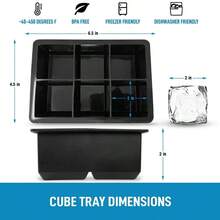 Large Ice Cube Molds, Big Round Whiskey Ice Cube Trays For Freezer, Easy To Fill & Release, Whiskey Bourbon Cocktail(1.6In*6 Balls- Black/2 Pack) - 黑色 - 查看 5