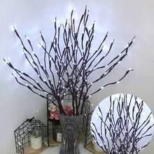 1 pièce Guirlande lumineuse LED de 72 cm de hauteur avec 20 lampes, décoration alimentée par batterie pour chambre à coucher, anniversaire, intérieur, mariages, fêtes, vacances, vases à fleurs, cadeaux, lumières scintillantes colorées, lumières de fée, décoration d'Halloween, décoration de maison, décoration de fête, décoration d'Halloween, décoration de chambre, décoration de jardin d'Halloween pour cadeau de fée - Prune - Voir 14