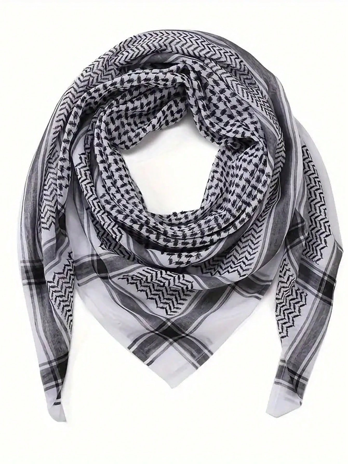 قطعة واحدة وشاح رجالي عربي بطراز رجعي، وشاح ساده م...