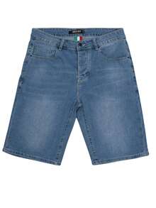 MEN'S SHORTS Tropical Print Summer Fit Button Pocket Zipper - Baby Blue - View 3