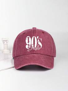 1pc 90s Baby Printed Vintage Distressed Baseball Cap, Soft & Breathable, Adjustable Size, Suitable For 90s Kids, Casual Wear, Street, Work, Couple Hat, Birthday Gift