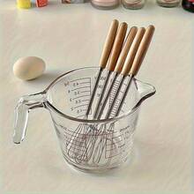 1pc Stainless Steel Mini Whisk With Wooden Handle, Multi-Function Manual Egg Beater, Milk Frother And Coffee Stirrer For Baking, Mixing, Blending - Essential Kitchen & Dining Tool
