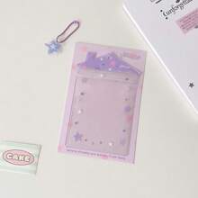 Portador de tarjeta de estudiante transparente con lazo y lindo lindo, estuche protector de tarjetas pequeño con abanico Celebrrity, regalos de vuelta a la escuela