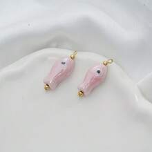 5pcs Hand-Painted Double-Sided Fish Eye Charms, Ceramic Decorative Accessories For DIY Necklaces, Earrings, Keychains - Multicolor - View 10