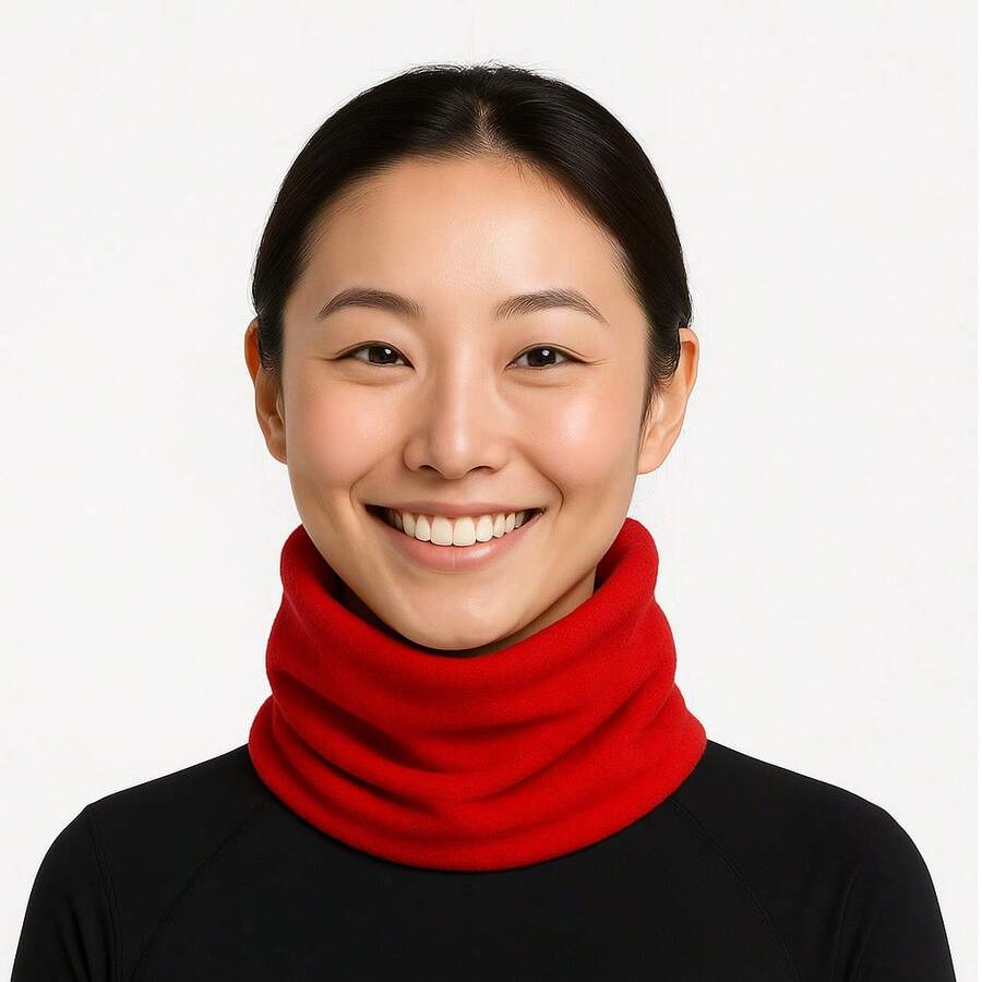 Balaclava Mask Bandana Cycling Collar Cold Winter Beanie Scarf Unisex Multipurpose Cap - 紅色 - 查看 1