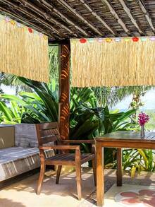 Váy bàn cỏ Luau Váy bàn cỏ tự nhiên với hoa dâm bụt Hawaii Luau Trang trí tiệc nhiệt đới Trang trí tiệc tua rua cho trang phục sinh nhật Hawaii nhiệt đới, màu vàng rơm - Màu vàng - Xem 9