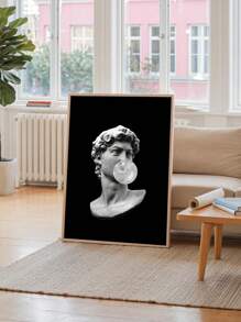 1pc, Pink And Black David Gum Poster Printing Canvas, Pink And Black Wall Arts Picture Canvas, College Girl Fashion Artwork, Suitable For Room Aesthetic Home Bedroom Home Decor, Optional Frame