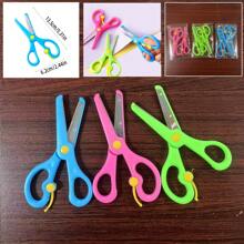 1pc/2pcs/3pcs Safety Scissors, Plastic Scissors For Students Handicrafts, Cutting Shears, Plastic Wrapped Small Scissors For Beginners, DIY Art Tools, Children Students Office Scissors,Back To School