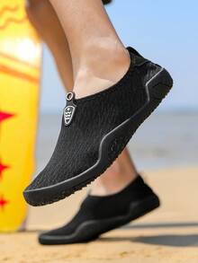 Men's Breathable Water Shoes, Non-Slip Beach Sandals For Swimming, Wading - Black - View 6